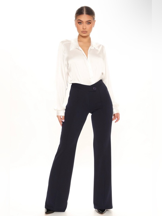 Pants - NWT Fashion Nova Navy Wide Leg Pants Size Medium